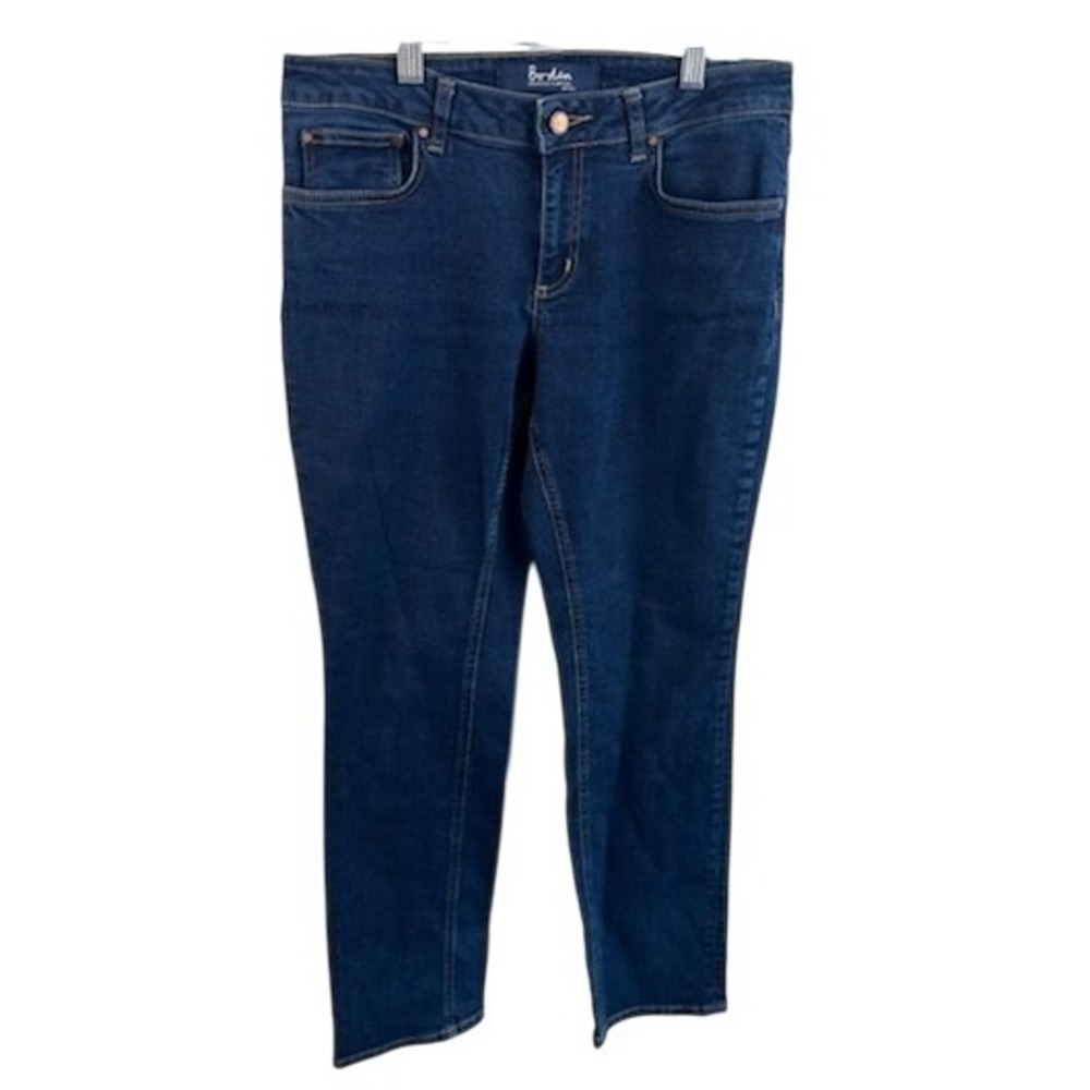 Boden Trafalgar Straight Leg Dark Wash Denim‎ Jeans Comfort Stretch Size 12